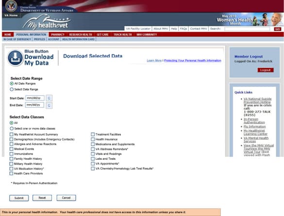 Blue Button Health Summary